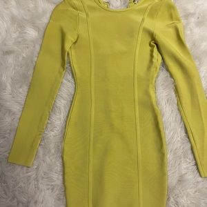 Green/yellow fancy bandage dress